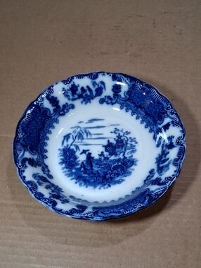 Antique 8" Bowl Flow Blue Upper Hanley Pottery England GEISA.